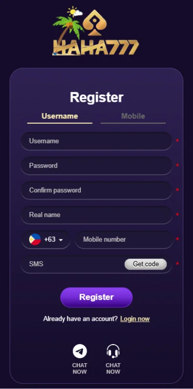 Haha777 Register