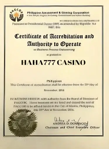 Haha777 online casino with PAGCOR license ensuring secure and regulated gaming in the Philippines